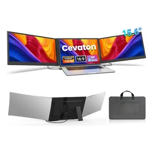 Monitor duplo para laptop Cevaton P7 Portátil 15.6 Fhd 60hz 180° Rotação multiconexão USB-C/HDMI | Compatível com Windows/MacOS/Android para produtividade móvel