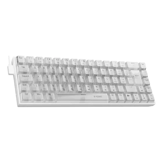 Teclado Mecânico E-yooso Z-686 65% Abnt2 Transparente Switch Branco Linear Hot-swap Anti-ghosting Total Iluminação Branca