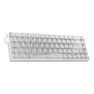 Teclado Mecânico E-yooso Z-686 65% Abnt2 Transparente Switch Branco Linear Hot-swap Anti-ghosting Total Iluminação Branca