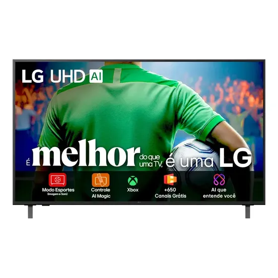 Smart TV LG UHD AI UA85 50 polegadas HDR10 Pro Processador α7 AI Ger 8 webOS 25