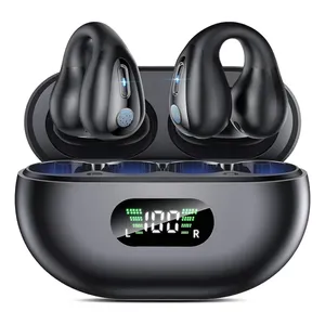 Fone De Ouvido Sem Fio Bluetooth Led Microfone Com Clipe