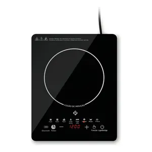 Cooktop De Indução 1 Boca Preto Com Trava De Segurança Painel Touch Screen