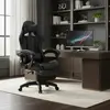 Cadeira De Escritório Gamer Nitro Ergonômica Estofado Couro Sintético Reclinável Altura Ajustável Apoio Para Pés Cor Preto Luvinco