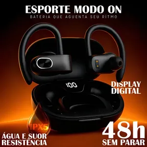 Fone Ouvido Bluetooth A Prova Dagua 5.3 Profissional Sem Fio Compatível Com Iphone Samsung Xiaomi Lenovo Motorola Android Ios Wireless Tela Led Caixinha De Carregar Usbc Tipo C Microfone Cancelador