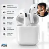 Fone De Ouvido Bluetooth Sem Fio Bateria de Longa Duração Pro 4 Branco Conecta Rápido Fast Plug Com Case Carregador E Microfone