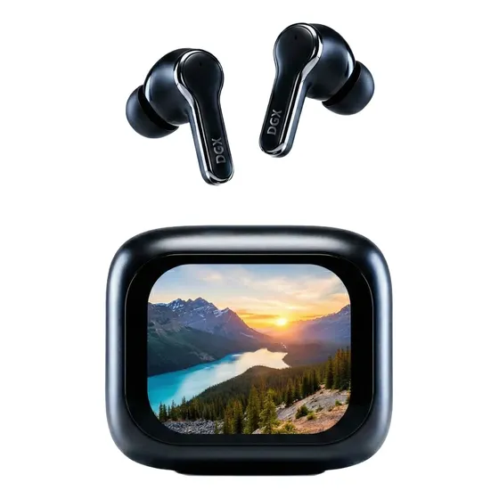 Fone De Ouvido Sem Fio Bluetooth Anc E Enc Earphone Dgx Cancelamento De Ruído Smart Case Com Tela TouchScreen