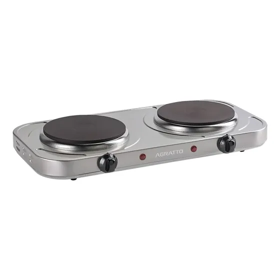Fogão cooktop elétrica Agratto 2000W FM aço inoxidável 2 kW Prateado