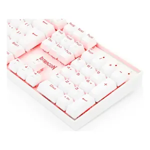 Teclado Redragon Mitra Led Vermelho Lunar White Switch Azul Lunar White Português Abnt2