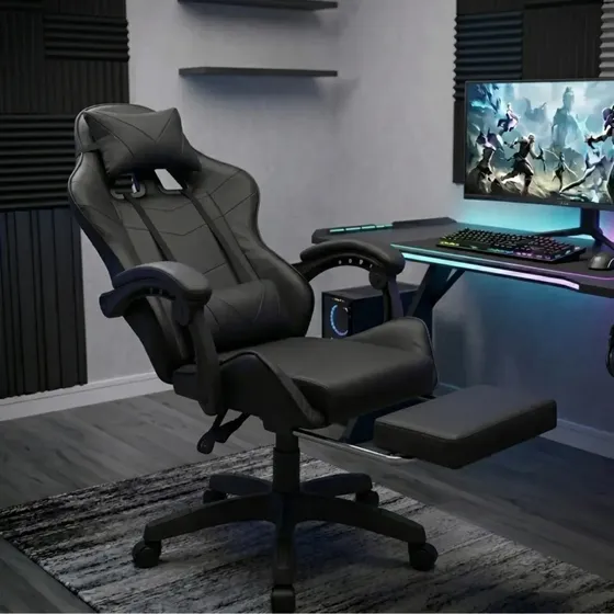 Cadeira De Escritório Gamer NITRO X Stylus Suporte Lombar Dinâmico Scarparo Material Reforçado Ergonômica Cor Preta