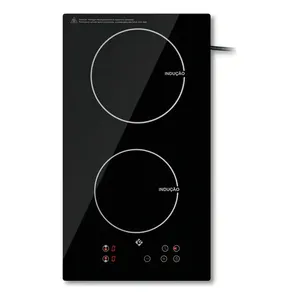 Cooktop De Indução 2 Boca Preto Com Trava De Segurança Painel Touch Screen