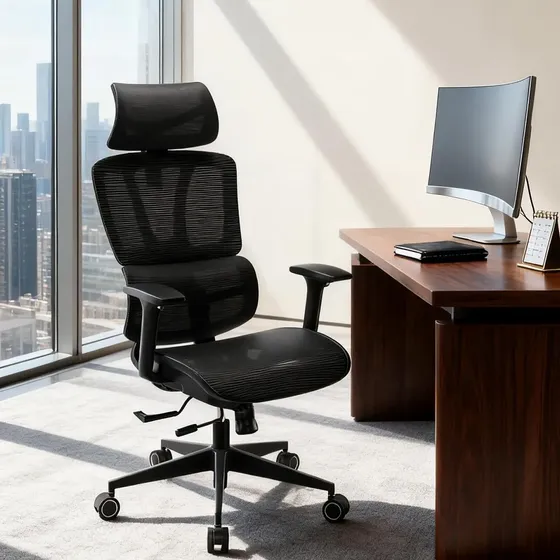 Cadeira Escritorio Ergonomica Giratoria Presidente Cor Preto