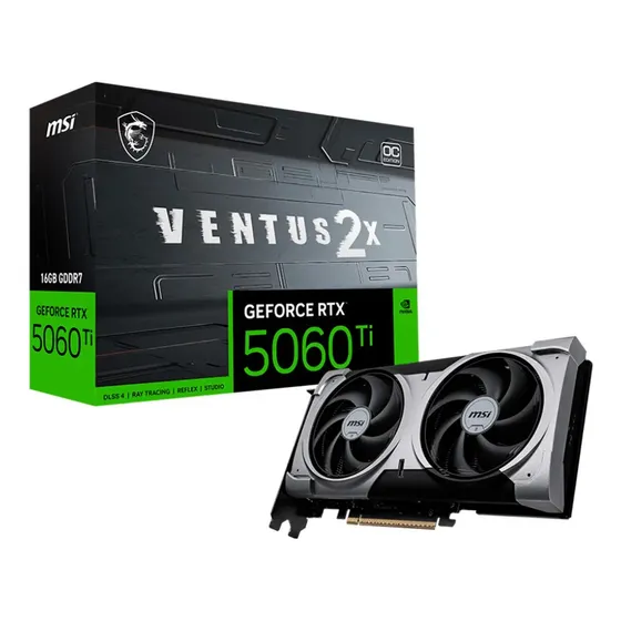 Placa De Video Msi Geforce Rtx5060ti Ventus Oc Black 16gb 2x