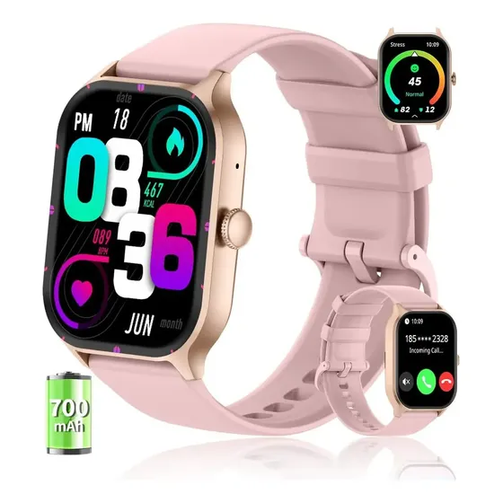 Smartwatch PEJE ZW16 Ouro Rose Com Tela 2.01" para Android e iOS