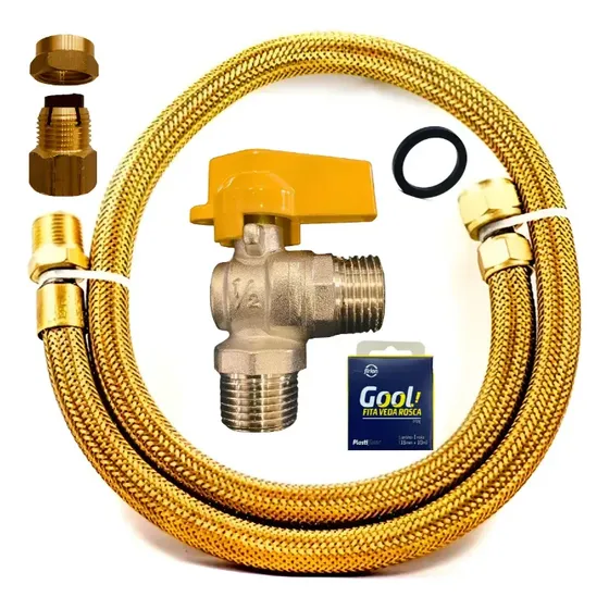 Kit Gás Encanado Completo 1,2 Cooktop Gn E Glp Cobre Almajon