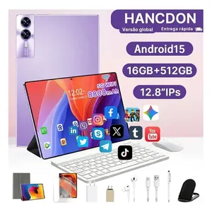 Tablet Android 15 Hancdon 12.8 16gb Ram 512gb Rom Deca Core 48mp Wifi 5g Bateria Alta Capacidade Vermelho