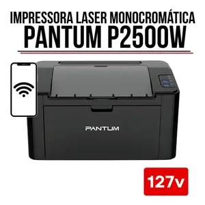 Impressora a laser Pantum P2500w 23 Ppm Conexão Usb e Wifi 127V