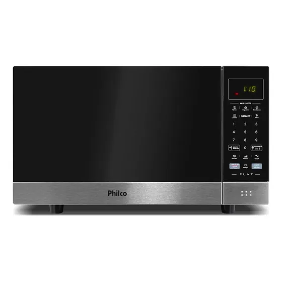 Micro-Ondas Philco 28L Preto Espelhado Flat PMO30F