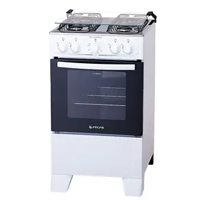 Fogão de chão Atlas Coliseum Plus A Gás 4 queimadores Branco com Mesa de Inox Porta com visor e Forno de 50 Litros