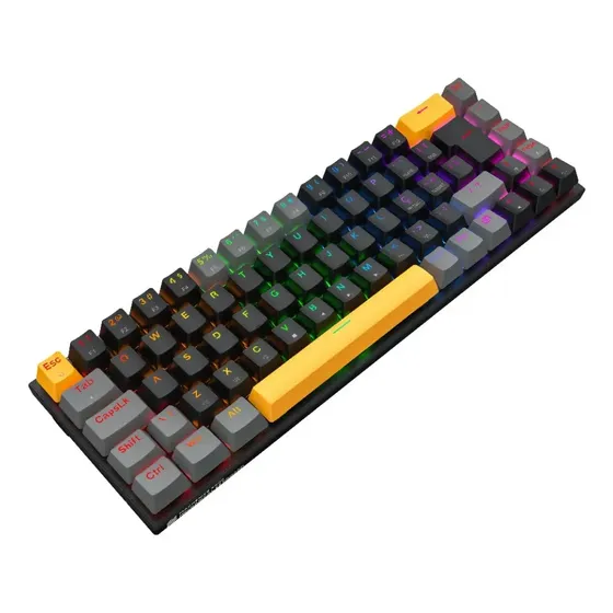Teclado Mecânico K500-b68 Switch Red Hot Swapp Machenike Preto E Cinza Português Brasil