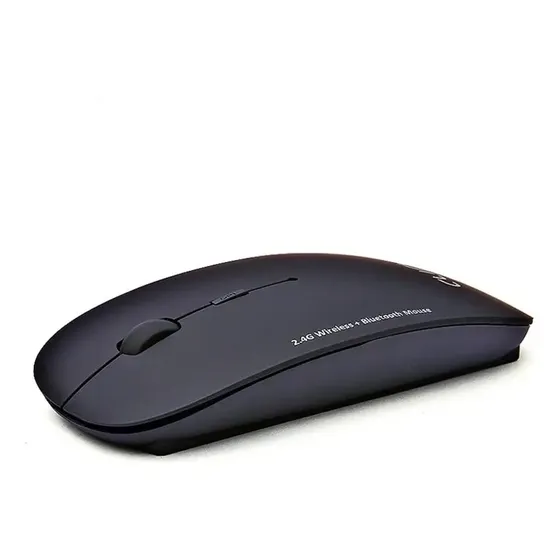 Mouse Sem Fio Dual Bluetooth 2.4GHz USB Recarregável Silencioso Para Notebook PC