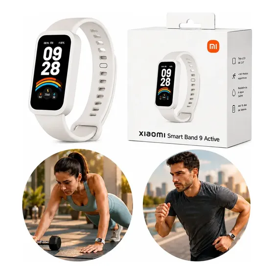 Relógio Xiaomi Smart Band 9 Active Inteligente 5atm Branco