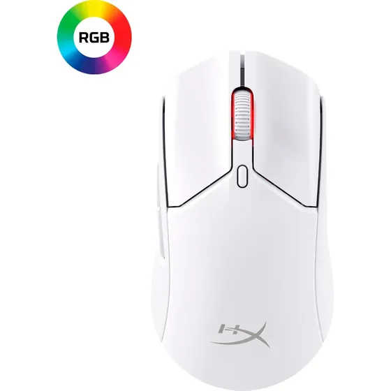 Mouse sem Fio Gamer HyperX Pulsefire Haste 2 – Ultraleve, 61 g, Wireless e Bluetooth 2,4GHz, até 26000 DPI, Sensor HyperX 26K, 100 Horas de Duração de Bateria, Branco (6N0A9AA)