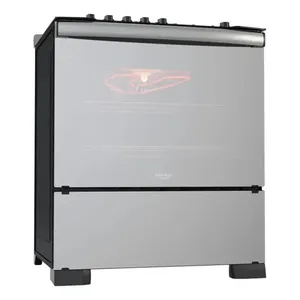 Fogão 5 Bocas Dako Diplomata Glass Style com Frente Espelhada Mesa de Vidro e Grill com Timer e Tripla Chama Bivolt