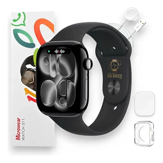 Relógio Smartwatch S11 Series 11 Chatgpt Whatsapp Lançamento Preto