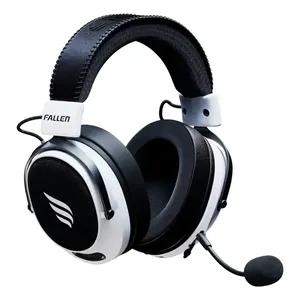 Headset Gamer Fallen Morcego Pro Bluetooth e Wireless 2.4ghz 7.1 Branco e Preto