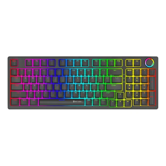 Teclado Mecânico Gamer New Hero Warlock Blue Usb Preto Português Brasil