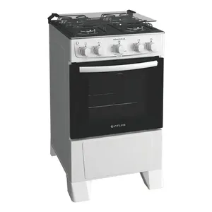 Fogão 4 Bocas Atlas Mônaco Plus Branco com Mesa Inox e Acendimento Automático Branco Bivolt