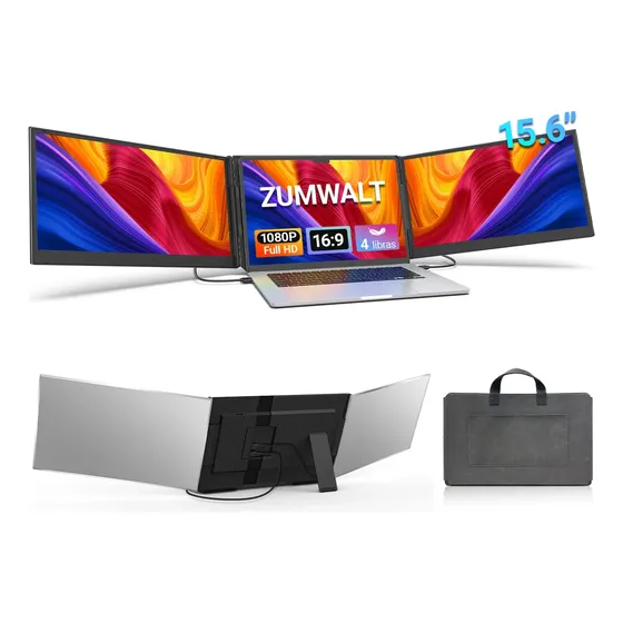 Monitor duplo portátil leve Cevaton P7 15.6 Plug & Play