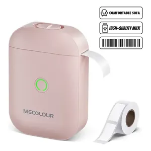 Impressora de Etiquetas Portátil Bluetooth Mecolour Rosa Alta Definição