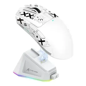 Mouse Gamer Sem Fio Attack Shark X11 C/base Rgb Branco