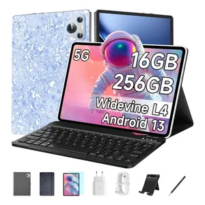Tablet Profissional 10.8" Azul com 256GB, 16GB RAM e Android 13 – Kit Completo Teclado e Caneta para Estudos e Trabalho