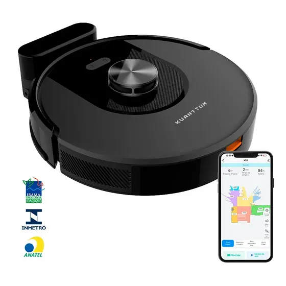 Robô Aspirador Pó Inteligente S10 5000pa Wi-fi Aplicativo Tuya Smart Laser Lds Robot Vacuum Base Limpeza 3 Em 1 Varre Aspira Passa Pano Mapeamento 3d Bivolt Cor Preto