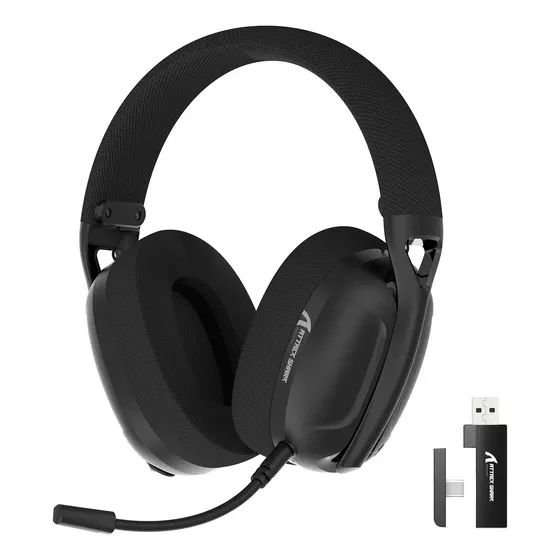 Attack Shark L80 180g Ultra-leve Tri-modo Gamer Headset Preto