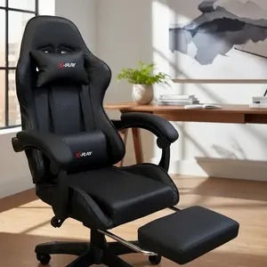 Cadeira Gamer Reclinável X-Ray Fit Preta Ergonômica com Apoio para Pés