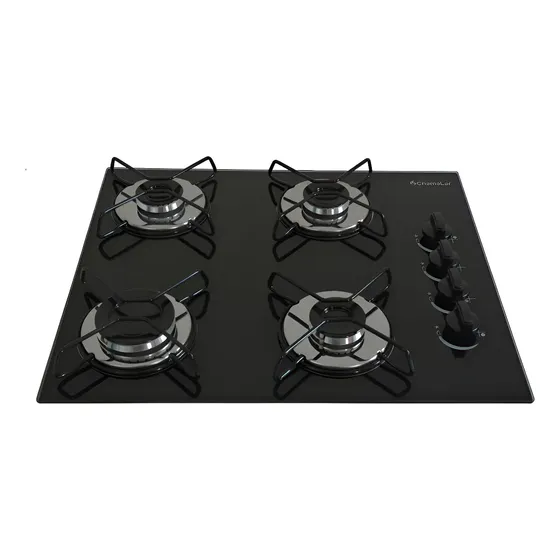 Fogão Cooktop Gás 4 Bocas Ultra Chama 127v/220v Preto