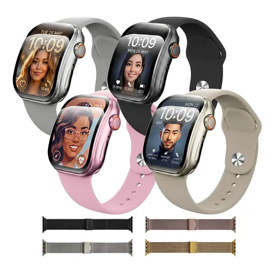 Relógio Smartwatch Bw10 Mini Amoled Curvo 38mm 2 Pulseiras