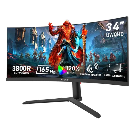 Monitor Gamer Curvo Gawfolk 34 Uwqhd 165hz Alto-falante Dp