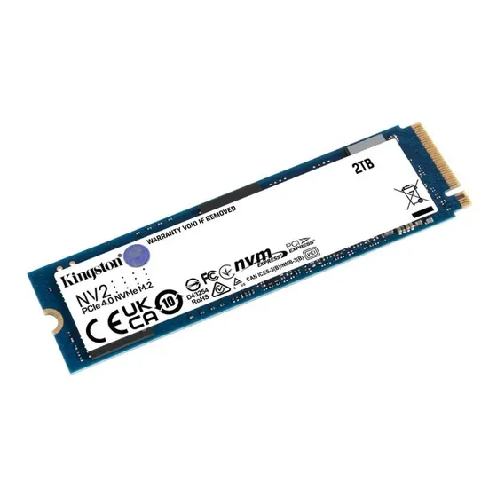 Ssd M.2 2TB Nvme Pcie Gen 4.0 Interno Kingston Nv2 2000gb M.2 2280 Snv2s/2000g Velocidade De Leitura Até 3500mb/s E Gravação 2800mb/s Interno Cor Azul