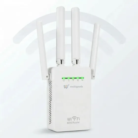 Repetidor De Sinal Wifi 300mbps Amplificador Wireless 4 Antenas Wps 2.4ghz Multigoods Maior Cobertura E Alcance