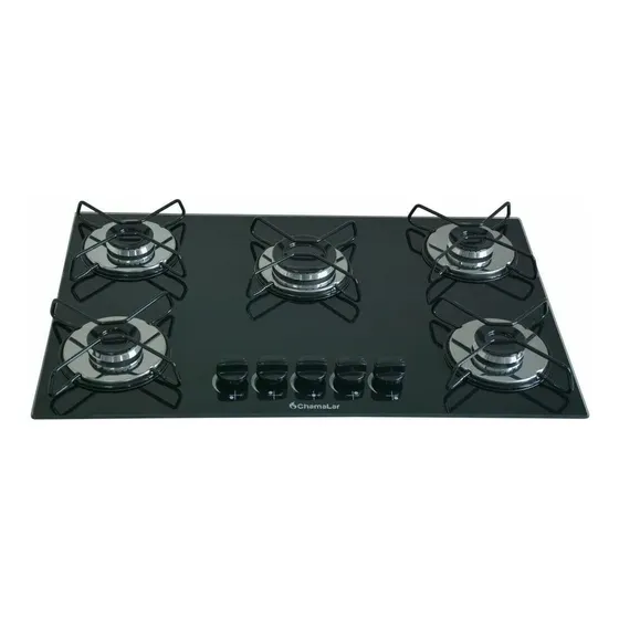 Fogão Cooktop Gás 5 Bocas Ultra Chama 127v/220v Preto