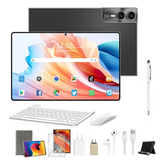 Tablet Hancdon S12 Plus Android 15 de 12.8" com 16 GB RAM, 512 GB e Kit de Acessórios