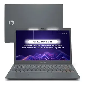 Notebook Positivo Vision C14 Lumina BAR Celeron 4GB 128GB eMMC Tela 14 Polegadas HD Antirreflexo Windows 11 Tecla Link Cinza