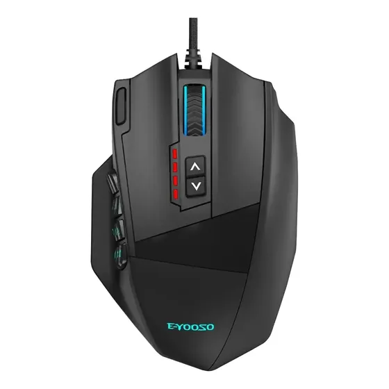 Mouse Gamer MMO E-YOOSO X-39Pro 18 Botões Programáveis, DPI Ajustável até 24.000 e Iluminação RGB para Alta Performance em Jogos