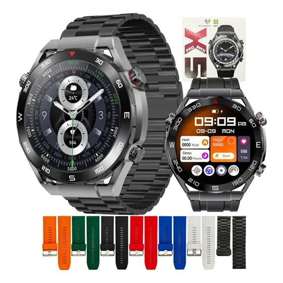 Relógio Smartwatch X5 Pro Max Amoled Gps 7 Pulseiras 2025