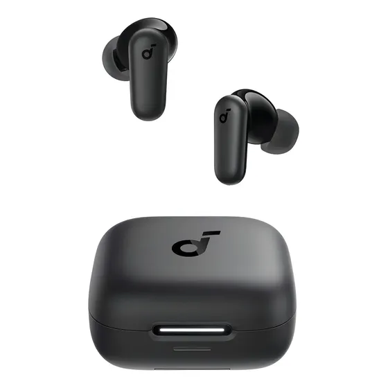Fone de Ouvido Bluetooth 5.4 soundcore P30i da Anker, Cancelamento de Ruído Adaptativo, Graves Poderosos, 45H de Reprodução, Estojo 2-em-1 com Suporte para Celular, IP54, Fone sem fio TWS, Preto