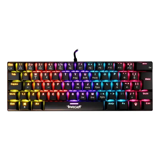 Teclado Mecânico TGT Target Sherman V3 TKL Rainbow Switch Marrom ABNT2